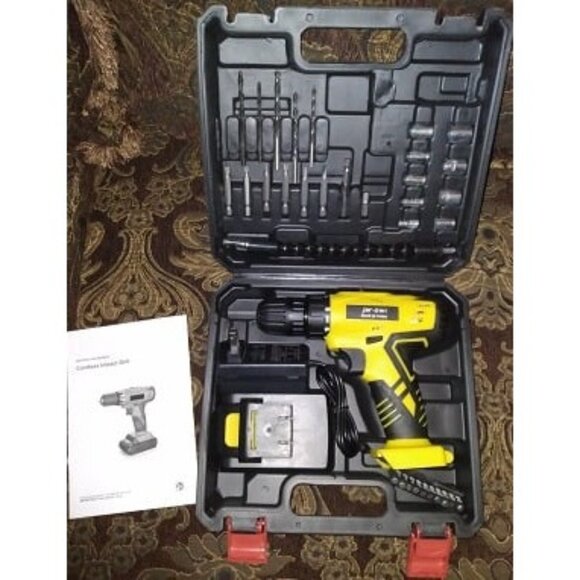 New 21V Cordless Drill, 350 in-lb Torque, 0-1350RMP Variable Speed, 10MM 3/8 - Picture 1 of 2